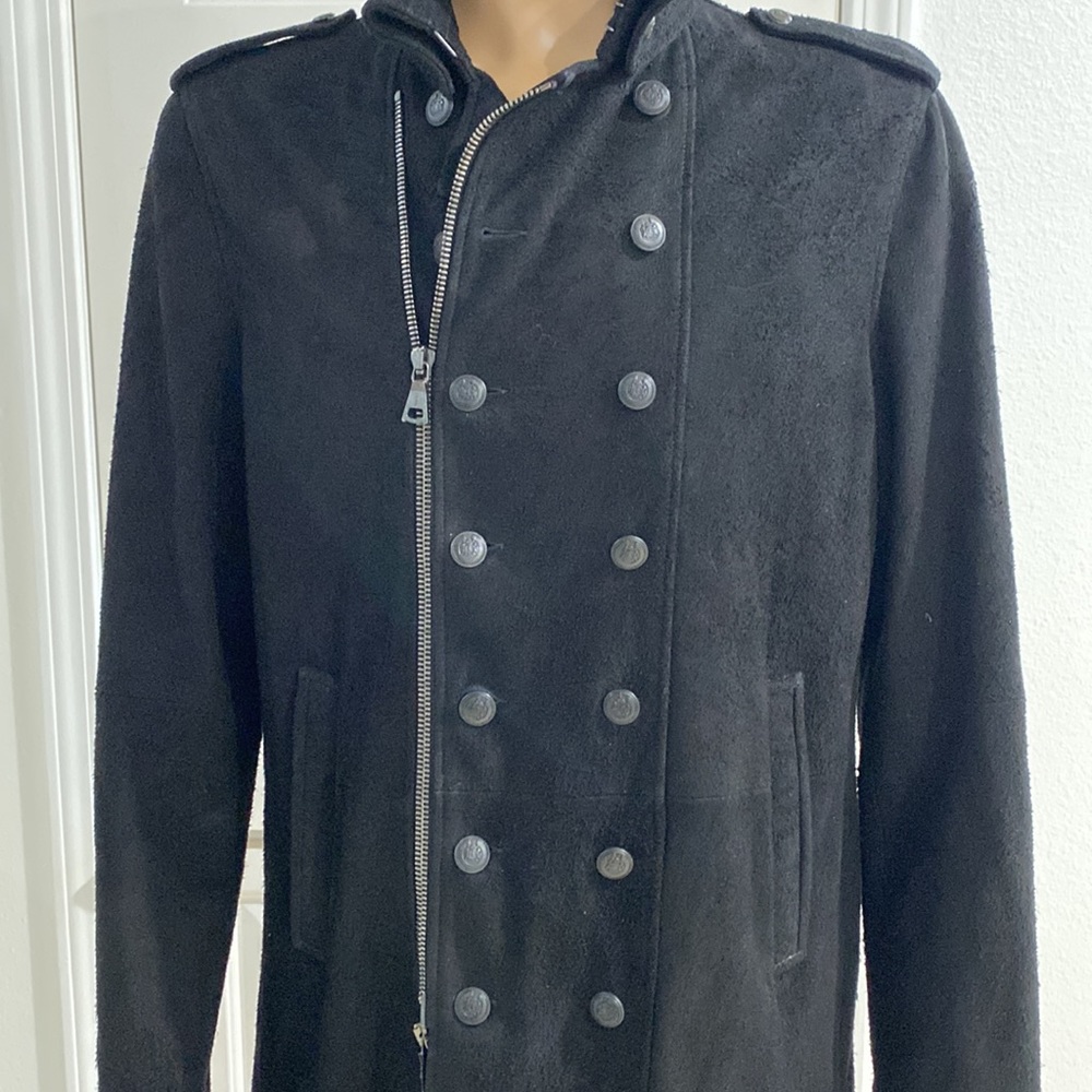 John Varvatos Black Goat Suede Jacket - Picture 4 of 10